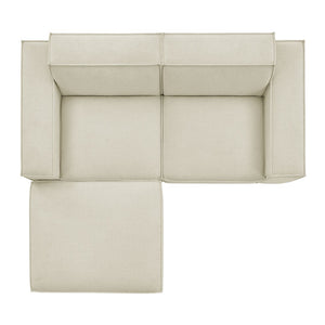 Modway Furniture Restore Modular Loveseat Ottoman Set Stain Resistant Fabric Coil Support Contemporary Ecru EEI-7405-ECR