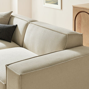 Modway Furniture Restore Modular Loveseat Ottoman Set Stain Resistant Fabric Coil Support Contemporary Ecru EEI-7405-ECR