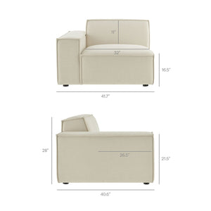 Modway Furniture Restore Modular Loveseat Ottoman Set Stain Resistant Fabric Coil Support Contemporary Ecru EEI-7405-ECR