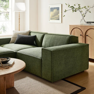 Modway Furniture Restore Modular Loveseat Ottoman Set Stain Resistant Fabric Coil Support Contemporary Foliage EEI-7405-FOL