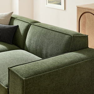 Modway Furniture Restore Modular Loveseat Ottoman Set Stain Resistant Fabric Coil Support Contemporary Foliage EEI-7405-FOL