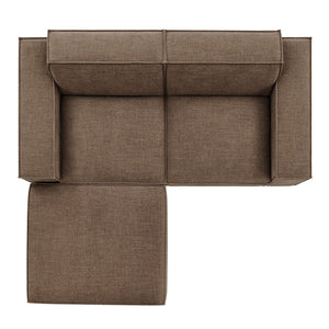 Modway Furniture Restore Modular Loveseat Ottoman Set Stain Resistant Fabric Coil Support Contemporary Mocha EEI-7405-MOC