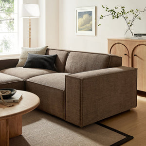 Modway Furniture Restore Modular Loveseat Ottoman Set Stain Resistant Fabric Coil Support Contemporary Mocha EEI-7405-MOC