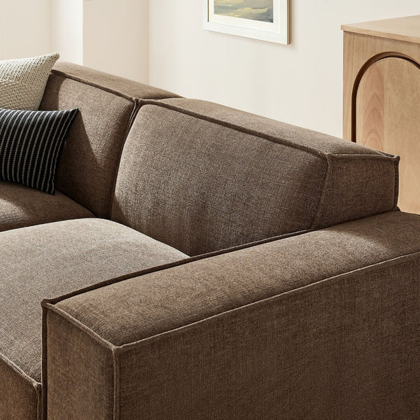 Modway Furniture Restore Modular Loveseat Ottoman Set Stain Resistant Fabric Coil Support Contemporary Mocha EEI-7405-MOC