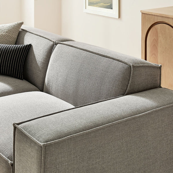 Modway Furniture Restore Modular Loveseat Ottoman Set Stain Resistant Fabric Coil Support Contemporary Pewter EEI-7405-PEW