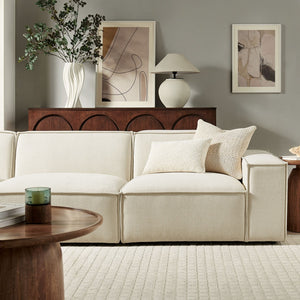 Modway Furniture Restore Modular Three Piece Sectional Sofa with Stain Resistant Fabric and Piped Cushions Ecru EEI-7407-ECR