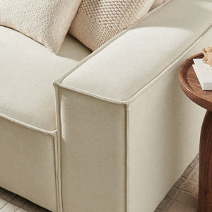 Modway Furniture Restore Modular Three Piece Sectional Sofa with Stain Resistant Fabric and Piped Cushions Ecru EEI-7407-ECR