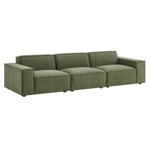 Modway Furniture Restore Modular Three Piece Sectional Sofa with Stain Resistant Fabric and Piped Cushions Foliage EEI-7407-FOL