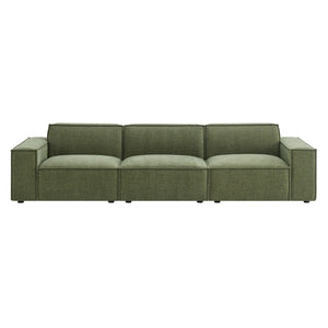 Modway Furniture Restore Modular Three Piece Sectional Sofa with Stain Resistant Fabric and Piped Cushions Foliage EEI-7407-FOL