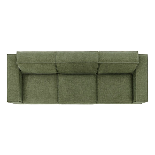 Modway Furniture Restore Modular Three Piece Sectional Sofa with Stain Resistant Fabric and Piped Cushions Foliage EEI-7407-FOL