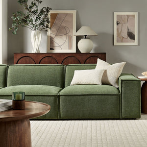 Modway Furniture Restore Modular Three Piece Sectional Sofa with Stain Resistant Fabric and Piped Cushions Foliage EEI-7407-FOL