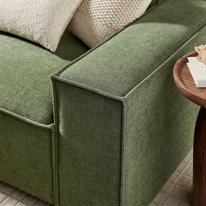 Modway Furniture Restore Modular Three Piece Sectional Sofa with Stain Resistant Fabric and Piped Cushions Foliage EEI-7407-FOL