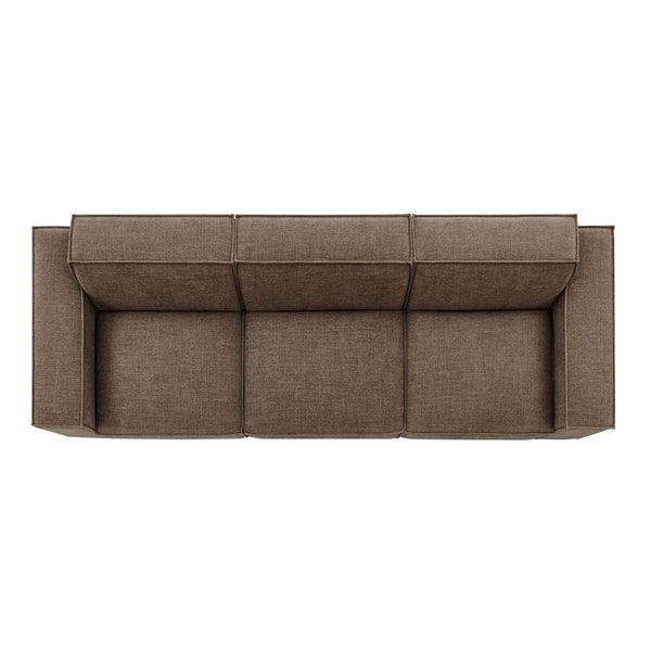 Modway Furniture Restore Modular Three Piece Sectional Sofa with Stain Resistant Fabric and Piped Cushions Mocha EEI-7407-MOC