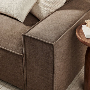 Modway Furniture Restore Modular Three Piece Sectional Sofa with Stain Resistant Fabric and Piped Cushions Mocha EEI-7407-MOC