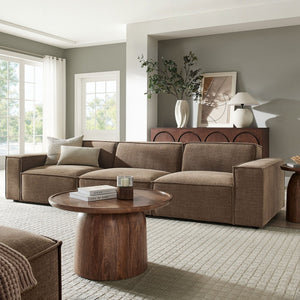 Modway Furniture Restore Modular Three Piece Sectional Sofa with Stain Resistant Fabric and Piped Cushions Mocha EEI-7407-MOC