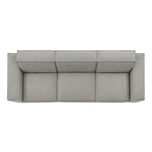 Modway Furniture Restore Modular Three Piece Sectional Sofa with Stain Resistant Fabric and Piped Cushions Pewter EEI-7407-PEW