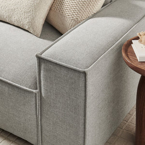 Modway Furniture Restore Modular Three Piece Sectional Sofa with Stain Resistant Fabric and Piped Cushions Pewter EEI-7407-PEW