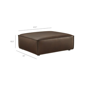 Modway Furniture Restore Modular Vegan Leather Sectional Set with Ottoman for Modern Living Rooms Espresso EEI-7410-ESP
