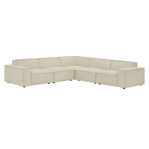 Modway Furniture Restore Modular Five Piece L Shaped Sectional with Stain Resistant Performance Fabric Ecru EEI-7411-ECR