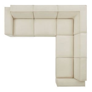 Modway Furniture Restore Modular Five Piece L Shaped Sectional with Stain Resistant Performance Fabric Ecru EEI-7411-ECR