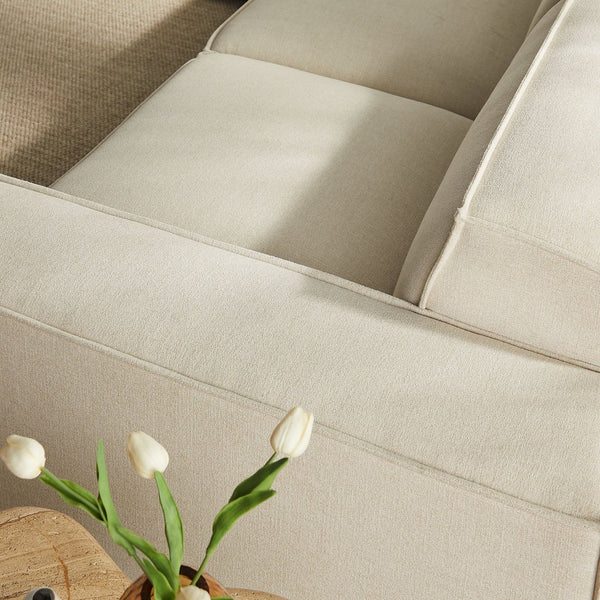 Modway Furniture Restore Modular Five Piece L Shaped Sectional with Stain Resistant Performance Fabric Ecru EEI-7411-ECR