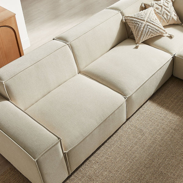 Modway Furniture Restore Modular Five Piece L Shaped Sectional with Stain Resistant Performance Fabric Ecru EEI-7411-ECR