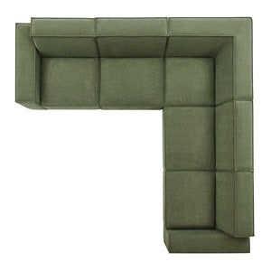 Modway Furniture Restore Modular Five Piece L Shaped Sectional with Stain Resistant Performance Fabric Foliage EEI-7411-FOL