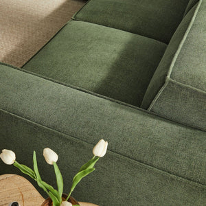 Modway Furniture Restore Modular Five Piece L Shaped Sectional with Stain Resistant Performance Fabric Foliage EEI-7411-FOL