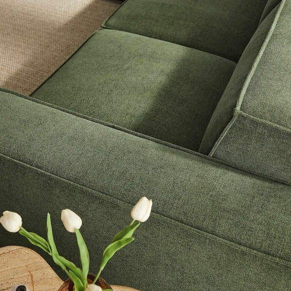 Modway Furniture Restore Modular Five Piece L Shaped Sectional with Stain Resistant Performance Fabric Foliage EEI-7411-FOL