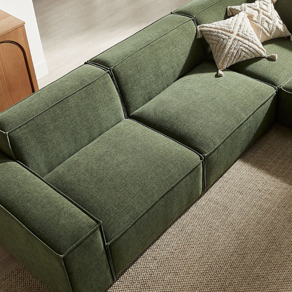 Modway Furniture Restore Modular Five Piece L Shaped Sectional with Stain Resistant Performance Fabric Foliage EEI-7411-FOL