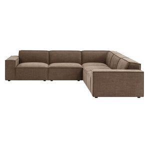 Modway Furniture Restore Modular Five Piece L Shaped Sectional with Stain Resistant Performance Fabric Mocha EEI-7411-MOC