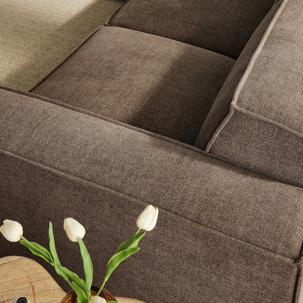 Modway Furniture Restore Modular Five Piece L Shaped Sectional with Stain Resistant Performance Fabric Mocha EEI-7411-MOC