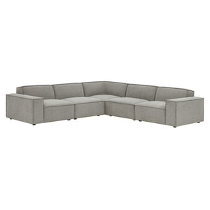 Modway Furniture Restore Modular Five Piece L Shaped Sectional with Stain Resistant Performance Fabric Pewter EEI-7411-PEW