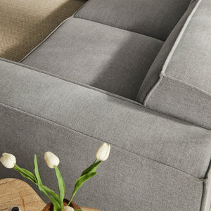 Modway Furniture Restore Modular Five Piece L Shaped Sectional with Stain Resistant Performance Fabric Pewter EEI-7411-PEW