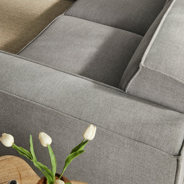 Modway Furniture Restore Modular Five Piece L Shaped Sectional with Stain Resistant Performance Fabric Pewter EEI-7411-PEW