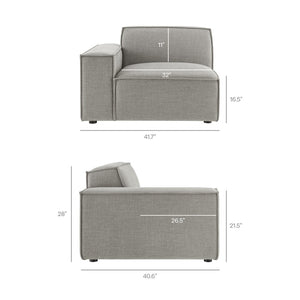 Modway Furniture Restore Modular Five Piece L Shaped Sectional with Stain Resistant Performance Fabric Pewter EEI-7411-PEW