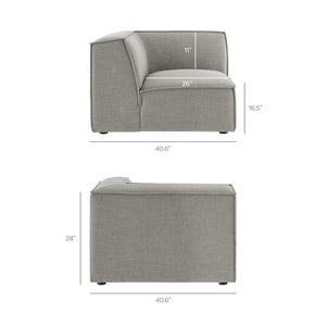 Modway Furniture Restore Modular Five Piece L Shaped Sectional with Stain Resistant Performance Fabric Pewter EEI-7411-PEW