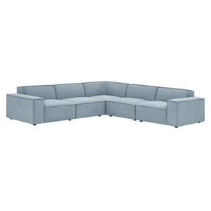 Modway Furniture Restore Modular Five Piece L Shaped Sectional with Stain Resistant Performance Fabric Sky EEI-7411-SKY