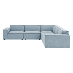 Modway Furniture Restore Modular Five Piece L Shaped Sectional with Stain Resistant Performance Fabric Sky EEI-7411-SKY