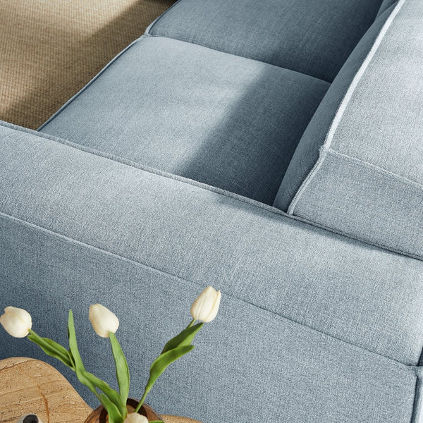 Modway Furniture Restore Modular Five Piece L Shaped Sectional with Stain Resistant Performance Fabric Sky EEI-7411-SKY
