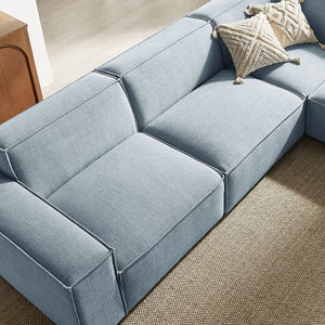 Modway Furniture Restore Modular Five Piece L Shaped Sectional with Stain Resistant Performance Fabric Sky EEI-7411-SKY