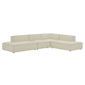 Modway Furniture Restore Modway Modular Corner Sectional with Stain Resistant Fabric and Pocket Coil Seating Ecru EEI-7413-ECR