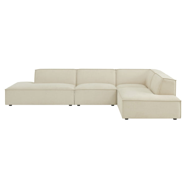 Modway Furniture Restore Modway Modular Corner Sectional with Stain Resistant Fabric and Pocket Coil Seating Ecru EEI-7413-ECR