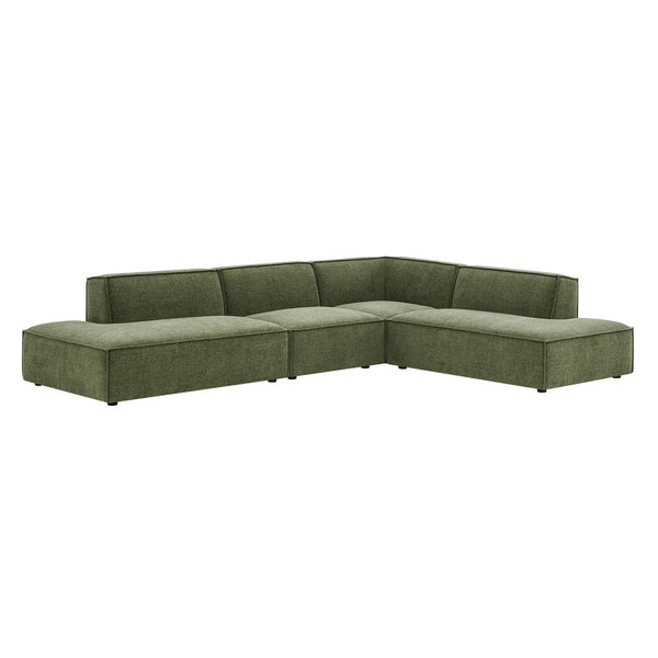 Modway Furniture Restore Modway Modular Corner Sectional with Stain Resistant Fabric and Pocket Coil Seating Foliage EEI-7413-FOL