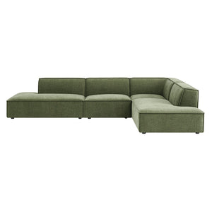 Modway Furniture Restore Modway Modular Corner Sectional with Stain Resistant Fabric and Pocket Coil Seating Foliage EEI-7413-FOL
