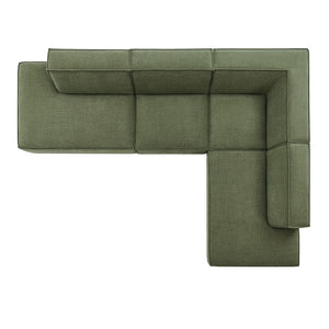Modway Furniture Restore Modway Modular Corner Sectional with Stain Resistant Fabric and Pocket Coil Seating Foliage EEI-7413-FOL
