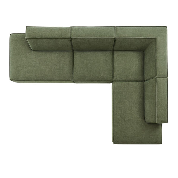 Modway Furniture Restore Modway Modular Corner Sectional with Stain Resistant Fabric and Pocket Coil Seating Foliage EEI-7413-FOL