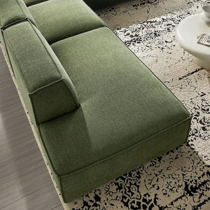 Modway Furniture Restore Modway Modular Corner Sectional with Stain Resistant Fabric and Pocket Coil Seating Foliage EEI-7413-FOL
