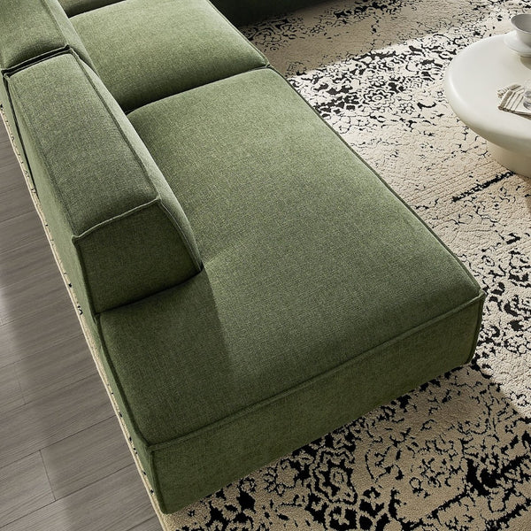 Modway Furniture Restore Modway Modular Corner Sectional with Stain Resistant Fabric and Pocket Coil Seating Foliage EEI-7413-FOL