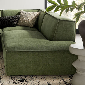 Modway Furniture Restore Modway Modular Corner Sectional with Stain Resistant Fabric and Pocket Coil Seating Foliage EEI-7413-FOL